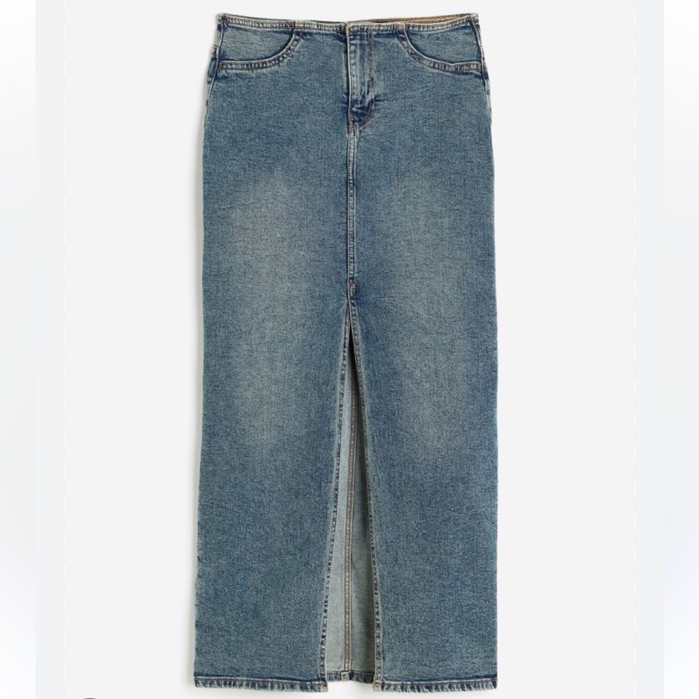 H&M SLIT-HEM DENIM Mini SKIRT —NWT